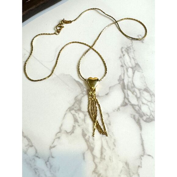 Vintage Monet Heart Tassel Necklace - Picture 3 of 4
